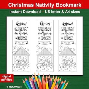 Weihnachtskrippe Aktivität Handwerk für Kinder, Lesezeichen Bibel Verse Färbung, Sonntagsschule Advent Handwerk für Kinder. Lukas 2,11.