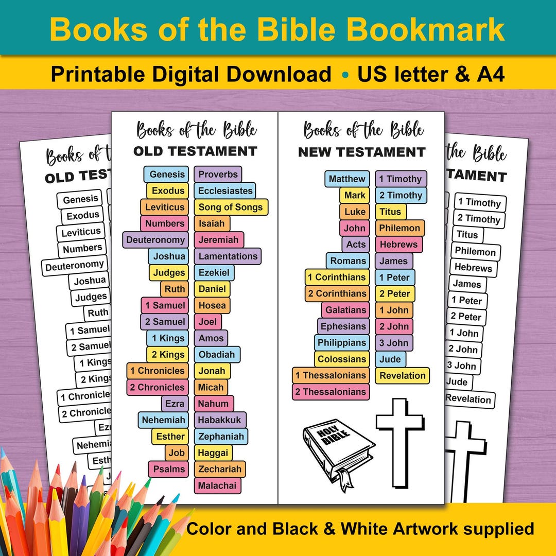 books-of-the-bible-printable-bookmark-craft-etsy for Free Printable Books Of The Bible Chart Printable Books of the Bible Printable Bookmark Craft - Etsy for Free Printable Books Of The Bible Chart Printable