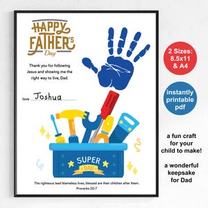 Father&#39;s Day Bible Craft, Father&#39;s Day Handprint Craft. Father&#39;s Day Crafts, Bible Handprint Craft for Dad, Christian Father&#39;s Day Craft.