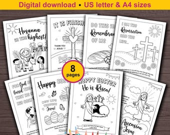 Easter Bible Verse Coloring Pages for Kids: Sunday School Activity (PDF Downloadable