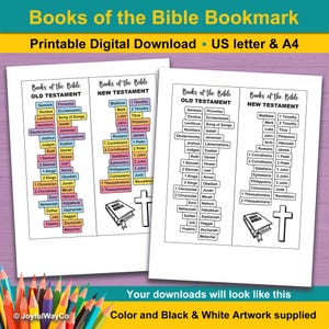 Books of the Bible Printable Bookmark Craft Etsy Books of the Bible Printable Bookmark Craft Etsy