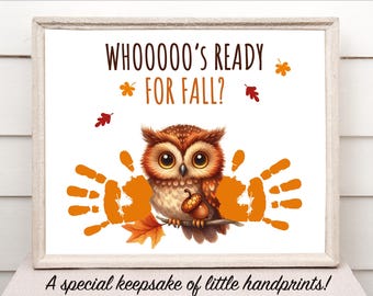 Fall Handprint Craft Activity for Kids, Autumn Craft Printable, Back To School Activity, Preschool Toddlers Daycare Activity for children
