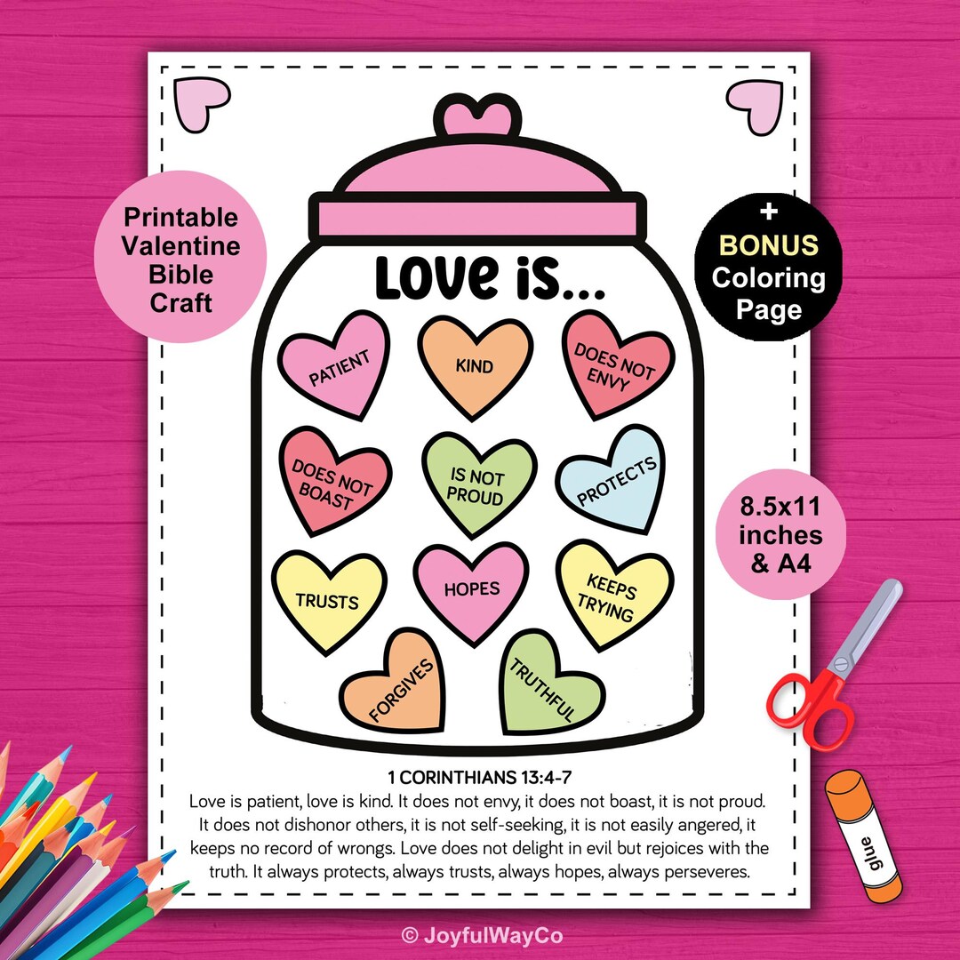 Valentine's Bible Activity Craft for Kids. Valentine Sunday School ...
