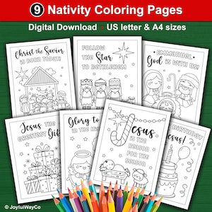 Pagine da colorare della Natività di Natale per bambini. Colorare di Natale per bambini. Attività biblica per la scuola domenicale, chiesa, scuola materna, homeschool.