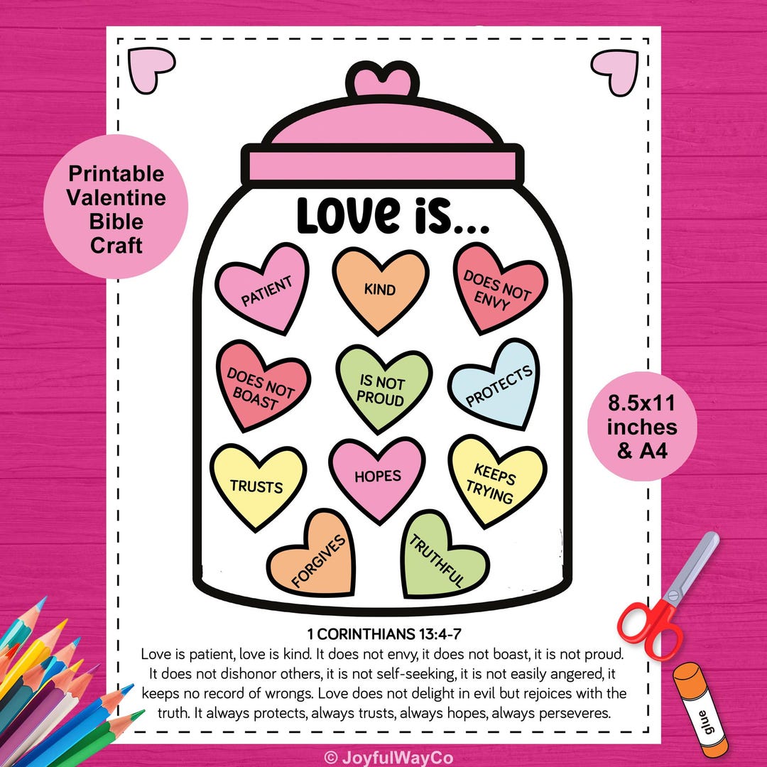 Valentine's Bible Activity Craft for Kids. Valentine Sunday School ...