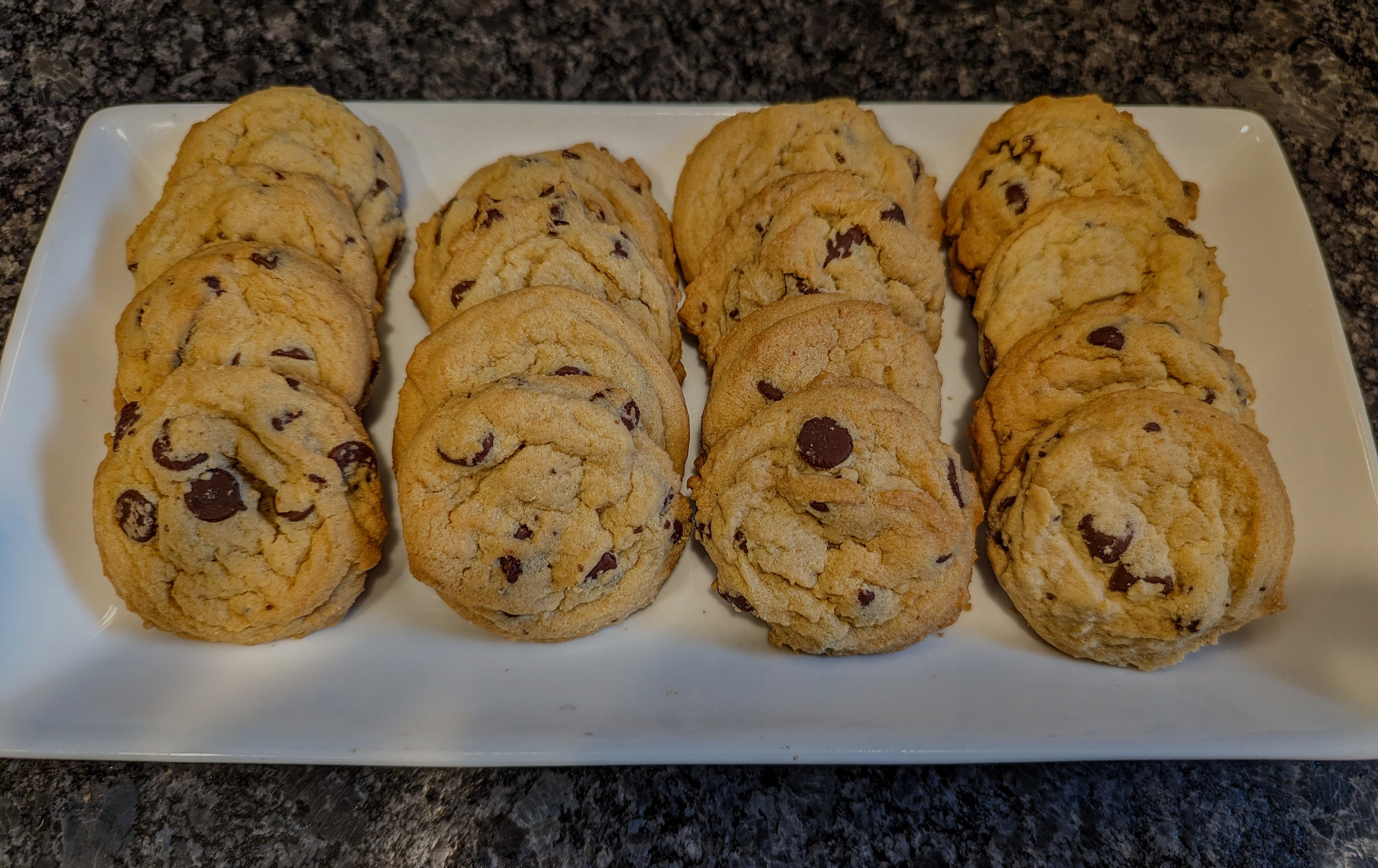 18 Chocolate Chip Cookies - Party Sized - Crispy on the Outside Chewy ...