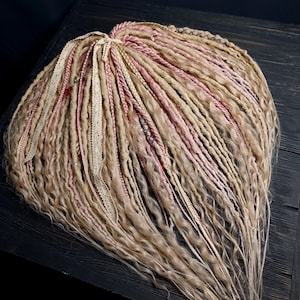 Boho Pink Blonde Synthetic Dreadlocks: Braids & Curls Hair Accessory Set