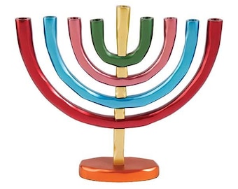 Hanukkah Menorah - 9 Branches - Multicolor