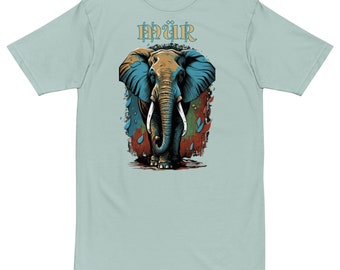 Elephant Art Tee: Vintage Graphic, Oversized Heavy Cotton