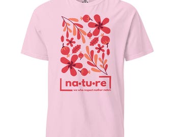 Camiseta floral para amantes de la naturaleza: camiseta unisex de algodón orgánico