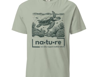 Camiseta con gráfico de tortuga: Camiseta unisex de algodón orgánico