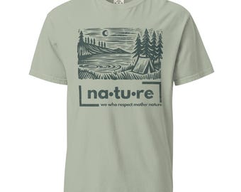 Camiseta de algodón orgánico Lake: Camiseta con gráficos ecológicos y naturales