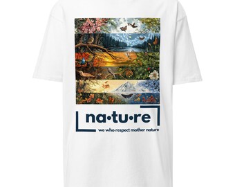 Camiseta Nature Seasons – Camiseta de algodón grueso de doble cara