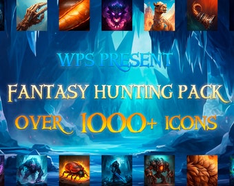 Fantasy Hunting icons | Craft, Game Icons, graphics, D&D, MTG, Item, 2d, Magic, Animals, Bones, Enemies, Fish, Fur, Trophies, Leather, RPG,
