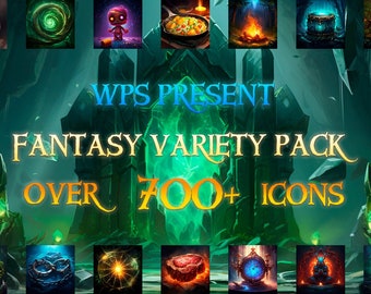 Fantasy Variety icons | Craft, Game Icons, graphics, D&D, MTG, Item, 2d, Magic, Food, Places, Shards, Spirals, Statues, RPG, GameIcons,