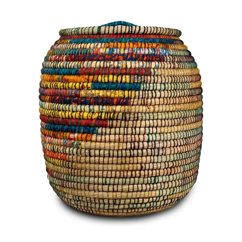 Multicolor Round-Bottom Kans Grass Storage Basket