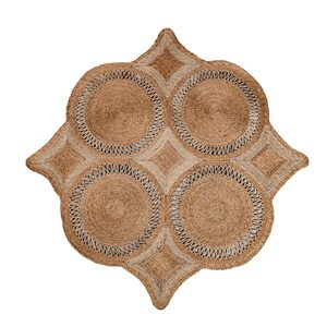 Handwoven Jute Floor Rug Mat Natural Fiber Eco Friendly Boho Home Décor | Organic Handmade by Women Artisans bild 5