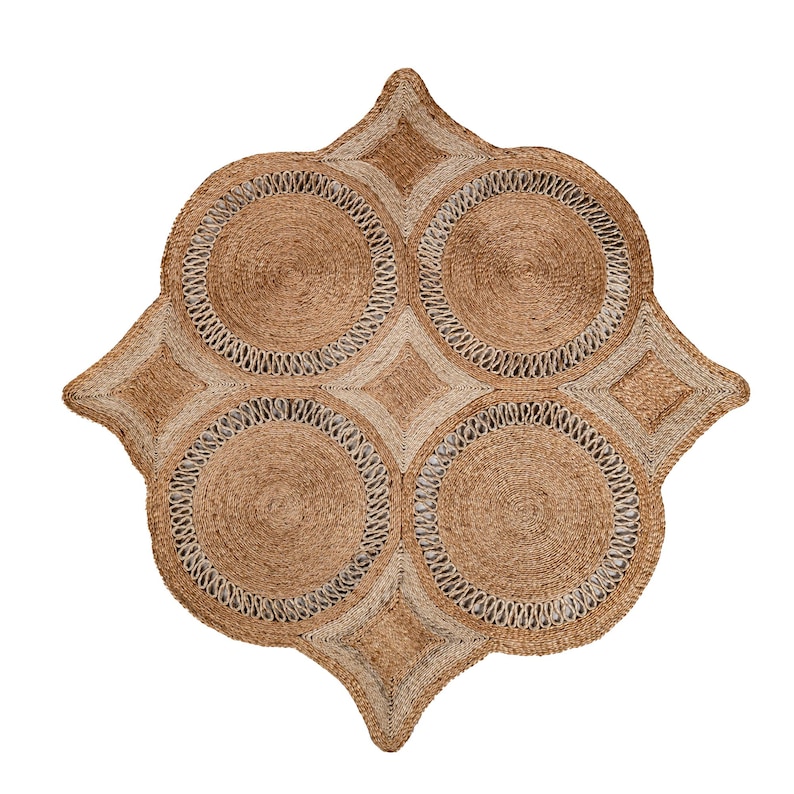 Handwoven Jute Floor Rug Mat Natural Fiber Eco Friendly Boho Home Décor | Organic Handmade by Women Artisans bild 5