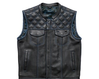 Gilet pour homme en cuir de mouton véritable, gilet de motard en cuir de mouton noir fait main, gilet pour homme noir, gilet à glissière de taille personnalisée, cadeau pour lui