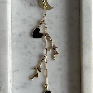Kindle Charm Chain Bat – Gold Edelstahl Dekoration mit abnehmbaren Charms | E-Reader Dekoration | Buch Accessoires | Geschenk