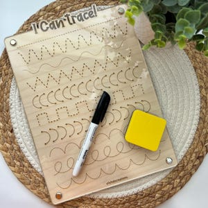 Tablero de aprendizaje de borrado en seco, tablero de borrado en seco, tablero de borrado en seco Montessori, tablero de borrado en seco para educación en el hogar, tablero de borrado en seco reutilizable, regalos para niños