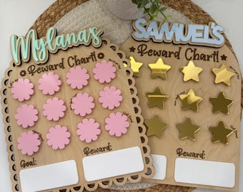 Daily Chore Reward Chart For kids, Personalized Chore Chart, Wooden Reward Chore Chart For Kids, Kids Chore Chart, Kids Daily Reward Chart.
