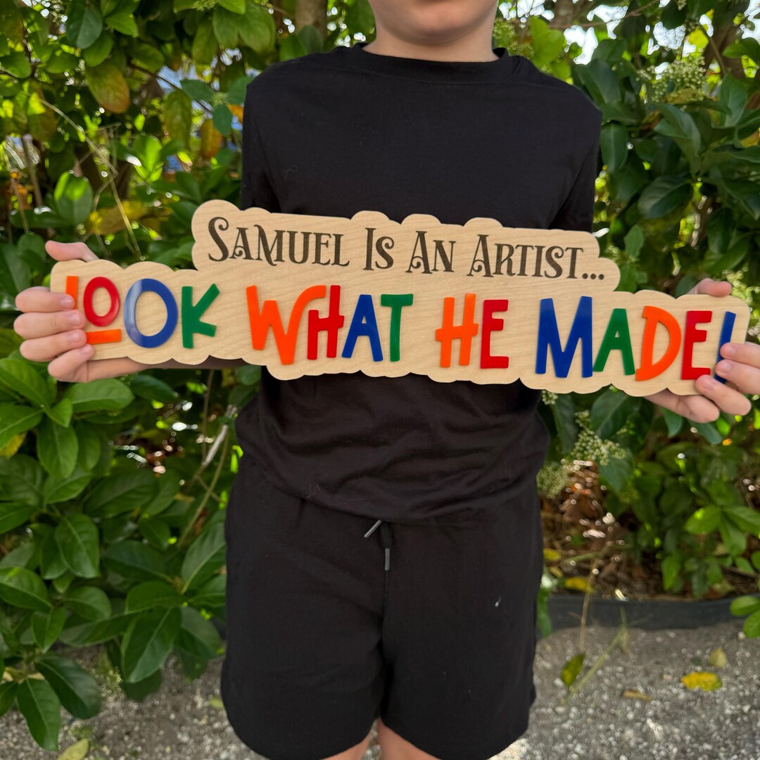 Look What I Made Kids Artwork Sign, Kids Art Display Sign, Kids Artwork ...
