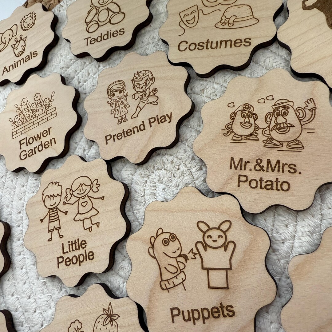 Personalized Wooden Toy Labels, Toy Box Storage Tags, Ikea Trofast ...