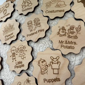 Personalized Wooden Toy Labels, Toy Box Storage Tags, Ikea Trofast wooden labels,Wooden Toy Box Tags,Toy Box Storage Tags For Playroom Decor