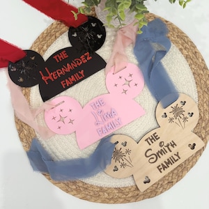 Mouse Ears Stroller Tag, Mouse Stroller Tag For Theme Parks, Theme Park Mouse Ears Stroller Tag, Family Vacation Mouse Tag for Stroller.