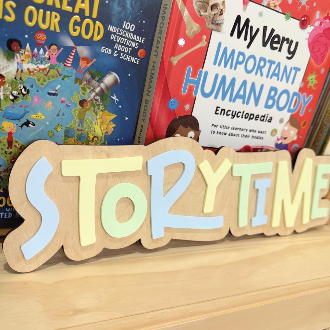 Personalized Storytime Kids Sign, Custom Children's Library Sign ...