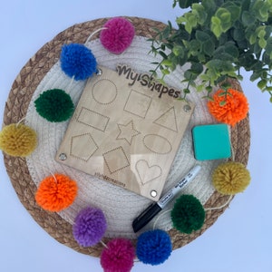 Reuseable Tracing Acrylic Board, Montessori Boards For Learning, Dry Erase Writing Practice Tracing Board, Clear Acrylic  Board, Kids Shapes