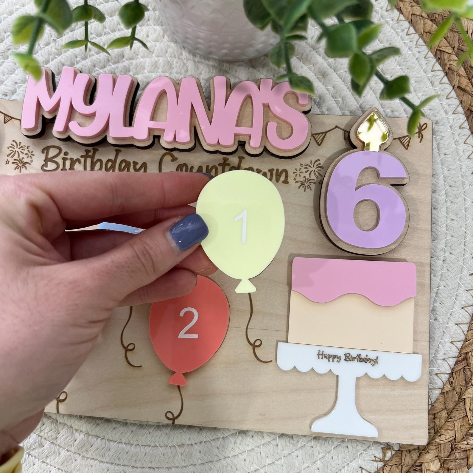 Birthday Week Countdown, Kids Birthday Countdown Sign, Wooden Birthday ...