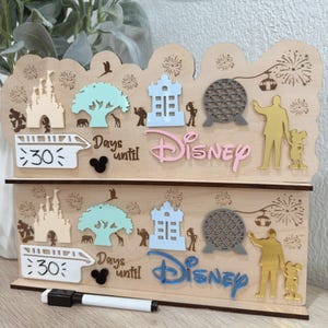 Theme Park Countdown Board, Vacation Theme Park Countdown Sign, Family Vacation Countdown, Kids Vacation Countdown, Theme Park Countdown.