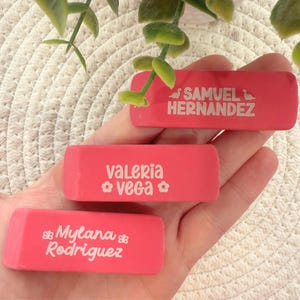 Personalized Erasers For Kids, Engraved Erasers For School, Personalized Pink Eraser, Pink Pearl Erasers For School, Back to School Erasers.