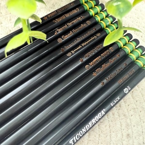 Personalized Black Ticonderoga Pencils, Custom Engraved Pencils, Ticonderoga Yellow Pencils, Back To School Pencils, Custom Holo Pencils.