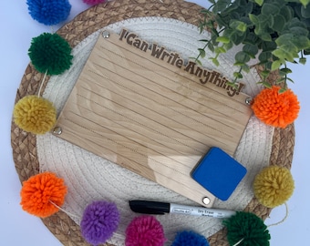 Tablero de trazado reutilizable Montessori, trazado de letras de borrado en seco, tablero de escritura lavable, práctica de nombres, tablero de aprendizaje, aprendizaje preescolar, niños