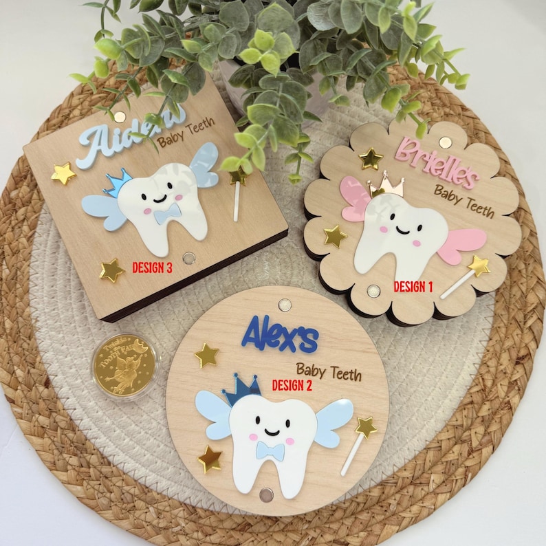 Personalized Baby Teeth Keepsake Box, Baby Keepsake Tooth Box, Wooden Baby Tooth Keepsake Box, Tooth Fairy Box, First Hair Cut Keepsake Box. image 2