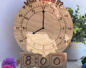 Reloj digital a analógico de borrado en seco, reloj analógico de madera, reloj acrílico con analógico digital, reloj analógico para niños, reloj de aprendizaje analógico a digital