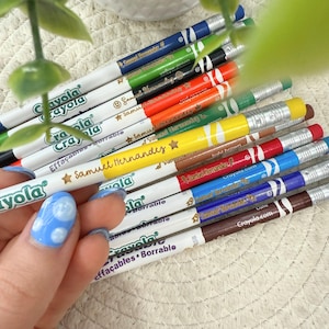 Engraved Erasable Crayola Colored Pencils, Personalized Erasable Colored Pencils, Custom Crayola Colored Pencils, Back To School Pencils.
