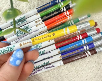Engraved Erasable Crayola Colored Pencils, Personalized Erasable Colored Pencils, Custom Crayola Colored Pencils, Back To School Pencils.