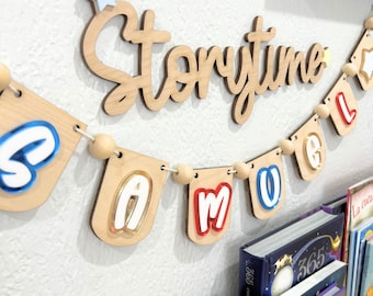 Storytime Wood Sign For Kids, Kids Playroom Decor, Girl Room Decor, Boy Room Sign,  Kids Library Sign, Reading Corner Sign, Kids Room Sign.