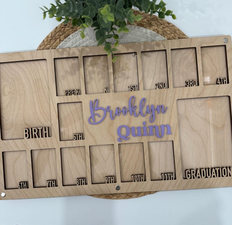Personalized School Years Photo Frame, Birth-12 Prek-12 Photo Frame ...