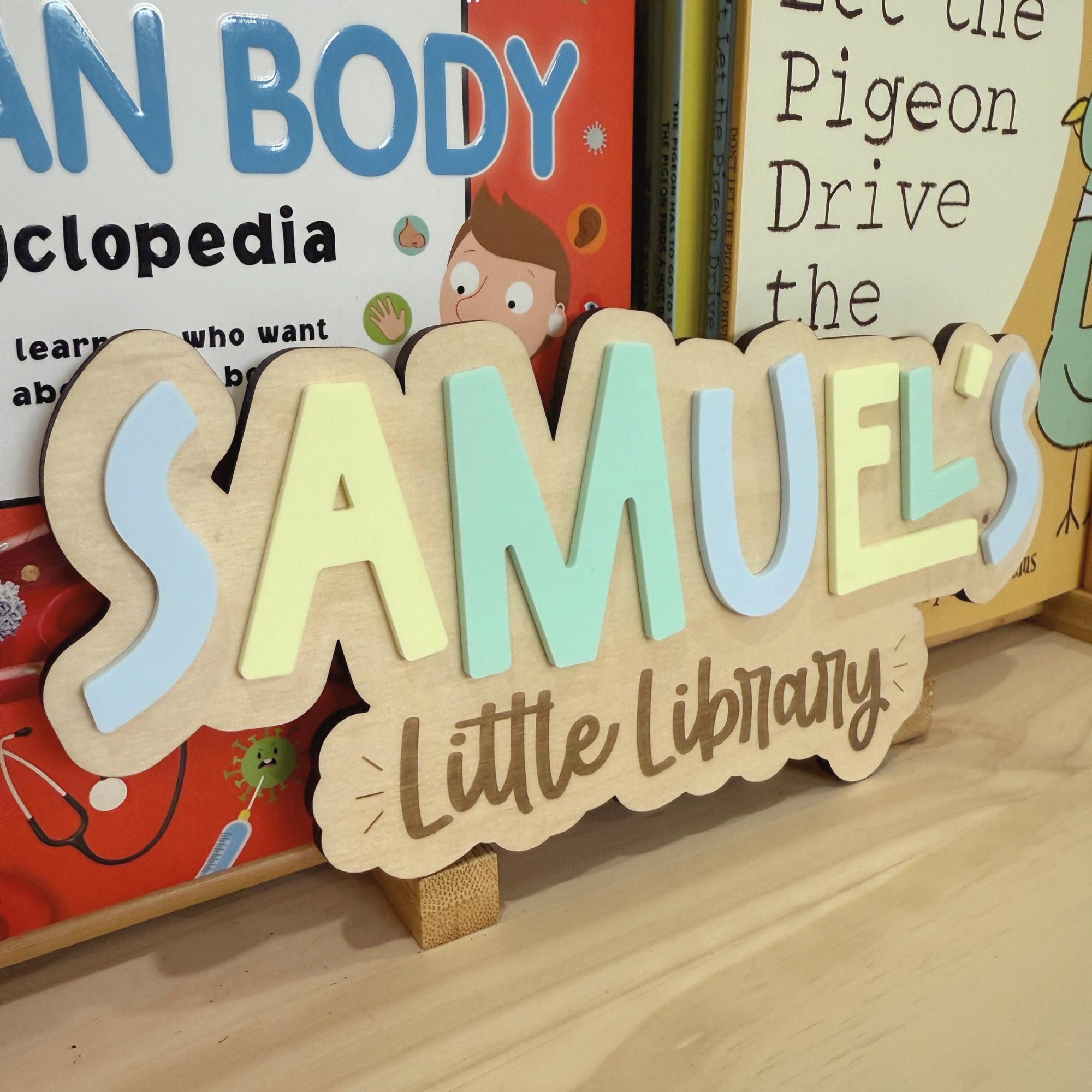 Personalized Kids Library Sign, Custom Children's Library Sign ...