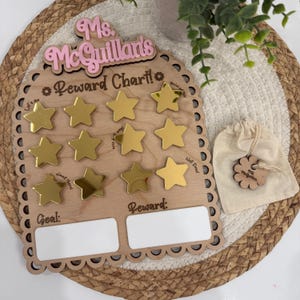 Dagelijkse karwei-beloningstabel voor kinderen, gepersonaliseerde karweienkaart, houten beloningskaart voor kinderen, kinderkarweienkaart, beloningskaart lerarencadeau