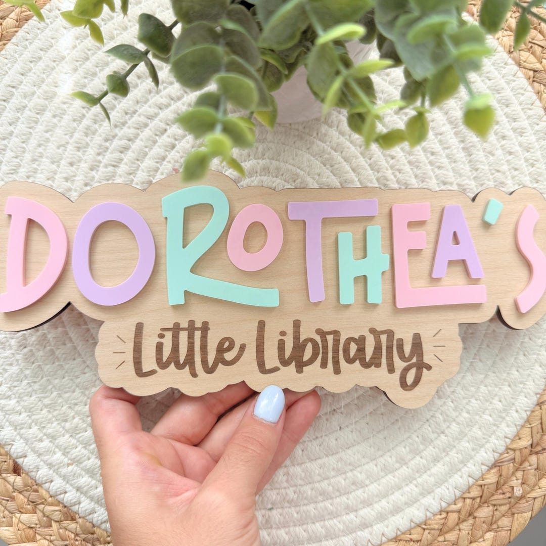 Custom Kids Library Sign, Personalized Children's Library Sign ...