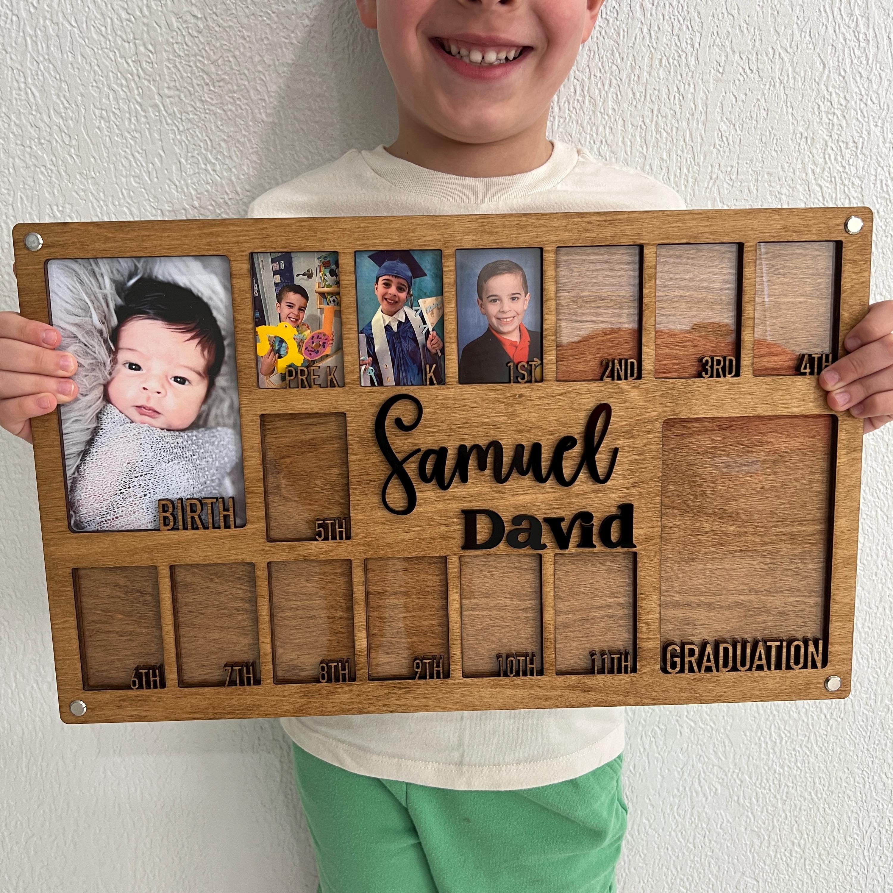 Personalized School Years Photo Frame, Birth-12 Prek-12 Photo Frame ...