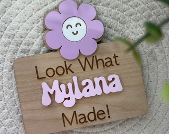 Fridge Magnet Photo Frame, Gift For Mom, Fridge Photo Magnet, Gift For Grandma, Kids Art Work Display, Mothers Day Gift, Look What I Made