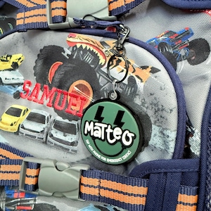 Custom Emergency Contact Backpack Tag For Kids, Personalized Emergency Contact NFC Tag For Kids, Custom NFC Backpack Tags, NFC Backpack Tags