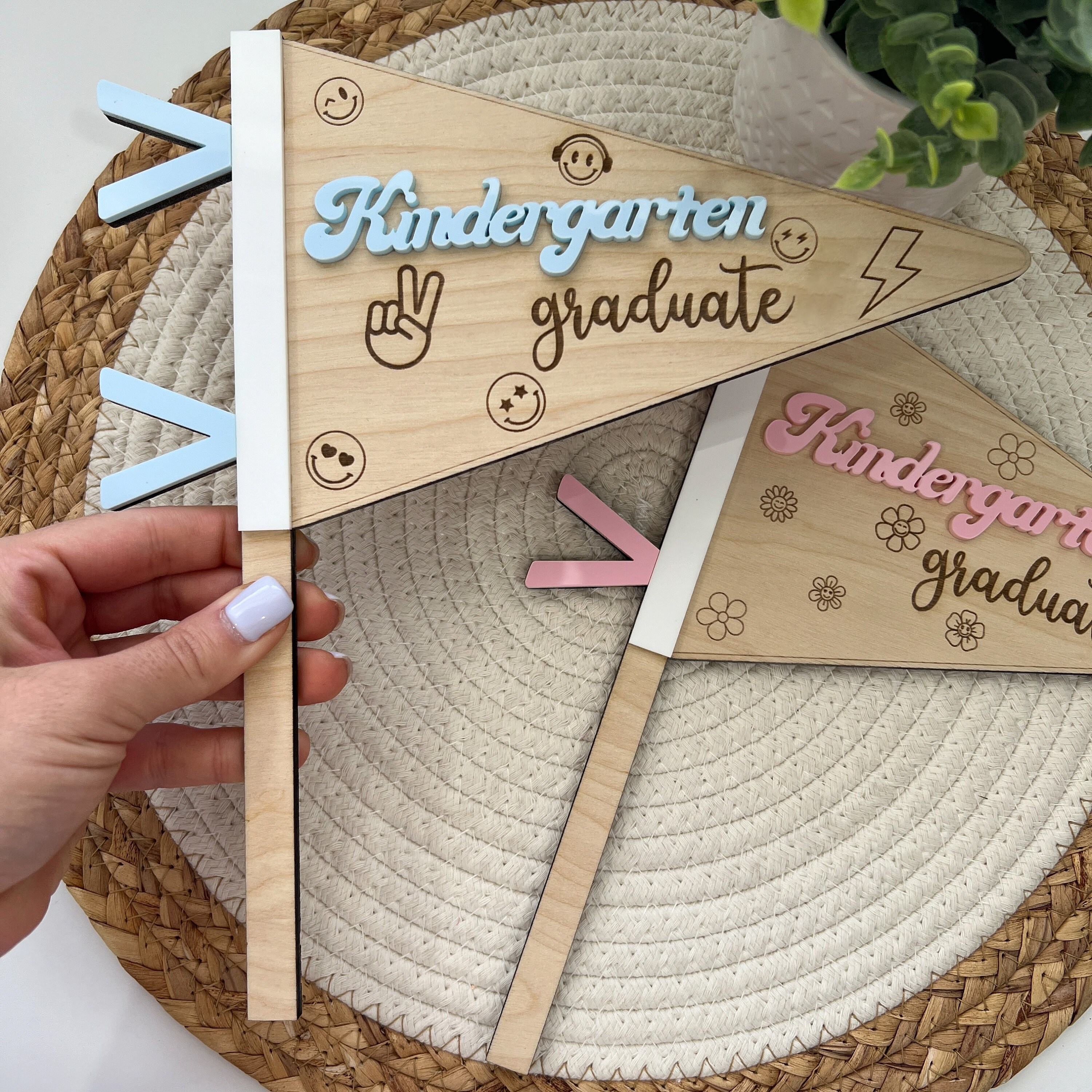 Graduation Pennant Flag for Kids, Kindergarten Graduate Pennant Flag ...